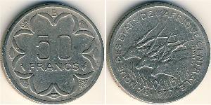 50 Franc Zentralafrikanische Republik Kupfer/Nickel 