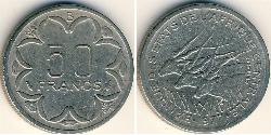 50 Franc República Centroafricana Níquel/Cobre 