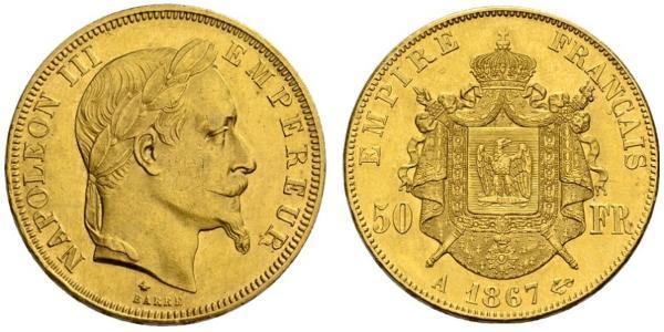 50 Franc Second Empire (1852-1870) Or Napoleon III (1808-1873)