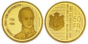 50 Franc Liechtenstein Oro 