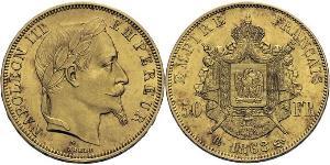 50 Franc Secondo Impero francese (1852-1870) Oro Napoleone III (1808-1873)