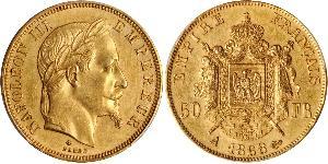 50 Franc Secondo Impero francese (1852-1870) Oro Napoleone III (1808-1873)