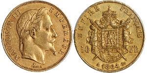 50 Franc Secondo Impero francese (1852-1870) Oro Napoleone III (1808-1873)