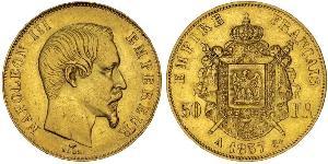 50 Franc Secondo Impero francese (1852-1870) Oro Napoleone III (1808-1873)