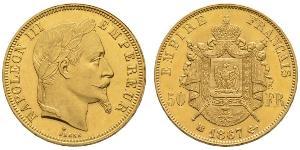 50 Franc Secondo Impero francese (1852-1870) Oro Napoleone III (1808-1873)