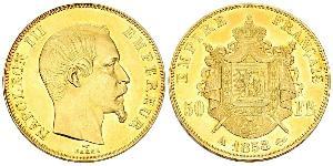 50 Franc Secondo Impero francese (1852-1870) Oro Napoleone III (1808-1873)