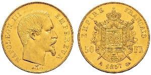 50 Franc Secondo Impero francese (1852-1870) Oro Napoleone III (1808-1873)