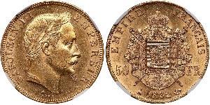 50 Franc Secondo Impero francese (1852-1870) Oro Napoleone III (1808-1873)