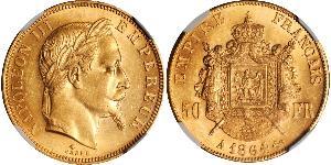 50 Franc Secondo Impero francese (1852-1870) Oro Napoleone III (1808-1873)