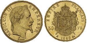 50 Franc Secondo Impero francese (1852-1870) Oro Napoleone III (1808-1873)