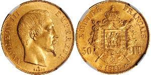 50 Franc Secondo Impero francese (1852-1870) Oro Napoleone III (1808-1873)