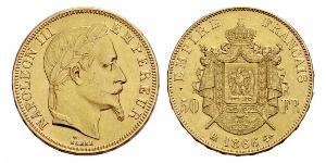 50 Franc Secondo Impero francese (1852-1870) Oro Napoleone III (1808-1873)