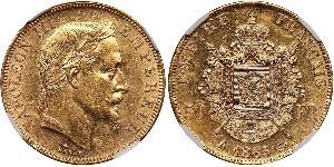 50 Franc Secondo Impero francese (1852-1870) Oro Napoleone III (1808-1873)