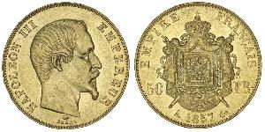 50 Franc Secondo Impero francese (1852-1870) Oro Napoleone III (1808-1873)