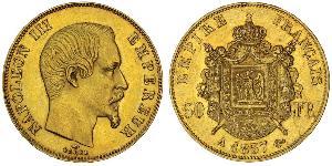 50 Franc Secondo Impero francese (1852-1870) Oro Napoleone III (1808-1873)