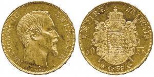 50 Franc Secondo Impero francese (1852-1870) Oro Napoleone III (1808-1873)