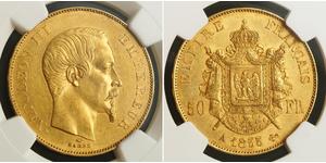 50 Franc Secondo Impero francese (1852-1870) Oro Napoleone III (1808-1873)