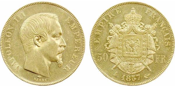 50 Franc Secondo Impero francese (1852-1870) Oro Napoleone III (1808-1873)