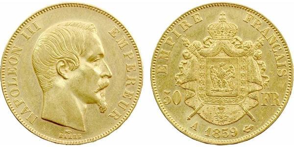 50 Franc Secondo Impero francese (1852-1870) Oro Napoleone III (1808-1873)