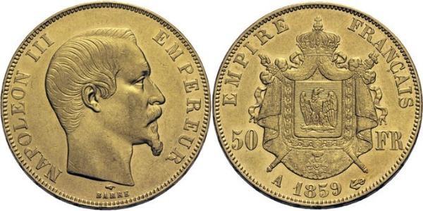 50 Franc Segundo Imperio francés (1852-1870) Oro Napoleon III (1808-1873)
