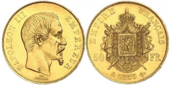 50 Franc Segundo Imperio francés (1852-1870) Oro Napoleon III (1808-1873)