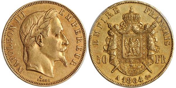 50 Franc Segundo Imperio francés (1852-1870) Oro Napoleon III (1808-1873)