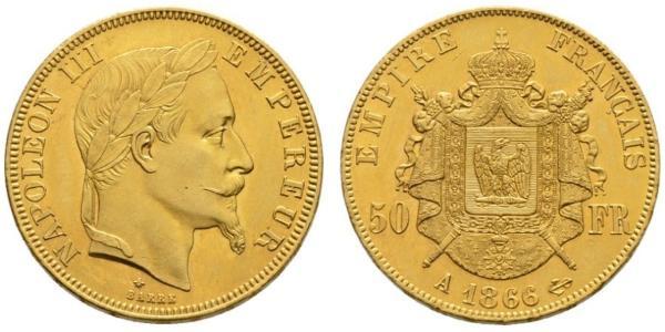 50 Franc Segundo Imperio francés (1852-1870) Oro Napoleon III (1808-1873)