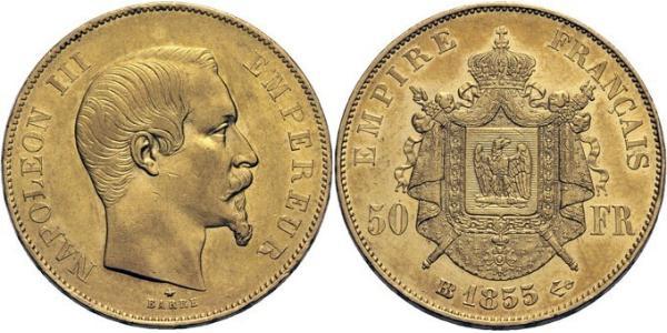 50 Franc Segundo Imperio francés (1852-1870) Oro Napoleon III (1808-1873)