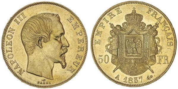 50 Franc Segundo Imperio francés (1852-1870) Oro Napoleon III (1808-1873)