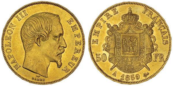 50 Franc Segundo Imperio francés (1852-1870) Oro Napoleon III (1808-1873)