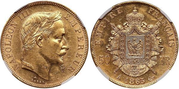 50 Franc Segundo Imperio francés (1852-1870) Oro Napoleon III (1808-1873)