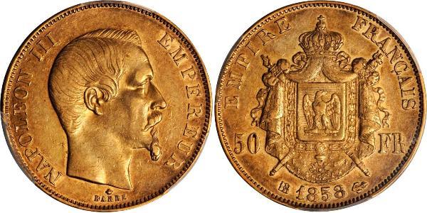 50 Franc Segundo Imperio francés (1852-1870) Oro Napoleon III (1808-1873)