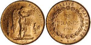 50 Franc Tercera República Francesa (1870-1940)  Oro 