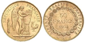 50 Franc Tercera República Francesa (1870-1940)  Oro 