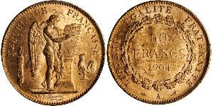 50 Franc Tercera República Francesa (1870-1940)  Oro 