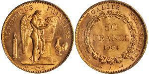 50 Franc Tercera República Francesa (1870-1940)  Oro 