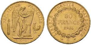 50 Franc Tercera República Francesa (1870-1940)  Oro 