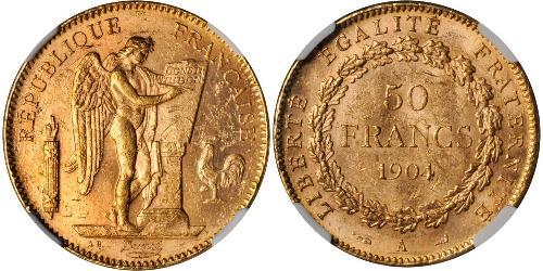 50 Franc Tercera República Francesa (1870-1940)  Oro 