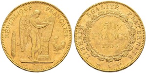 50 Franc Terza Repubblica francese (1870-1940)  Oro 