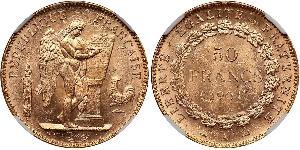 50 Franc Terza Repubblica francese (1870-1940)  Oro 