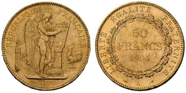 50 Franc Terza Repubblica francese (1870-1940)  Oro 