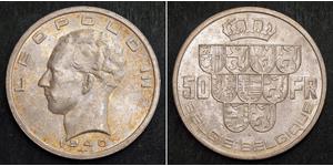 50 Franc Bélgica Plata 