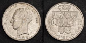 50 Franc Bélgica Plata 