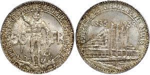 50 Franc Bélgica Plata 