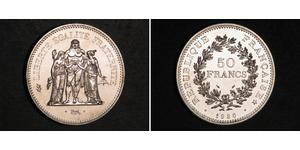 50 Franc Quinta República Francesa (1958 - ) Plata 