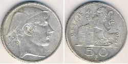 50 Franc Belgien Silber 