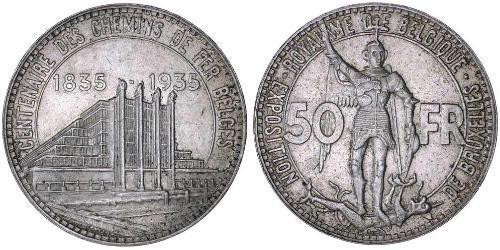 50 Franc Belgien Silber 