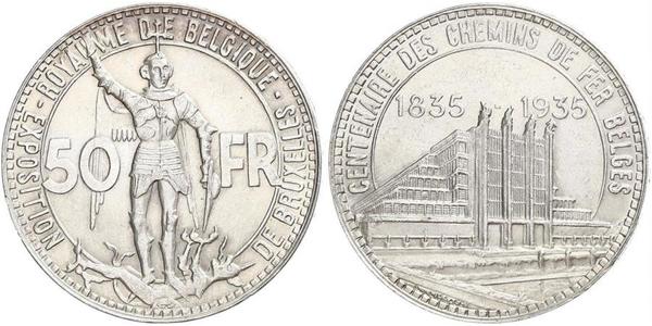 50 Franc Belgien Silber 