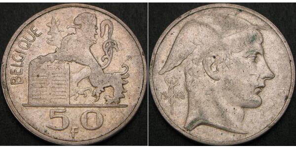 50 Franc Belgien Silber 