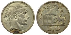 50 Franc Belgium Silver 